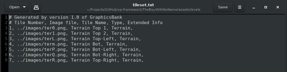 Screenshot of the tileset file